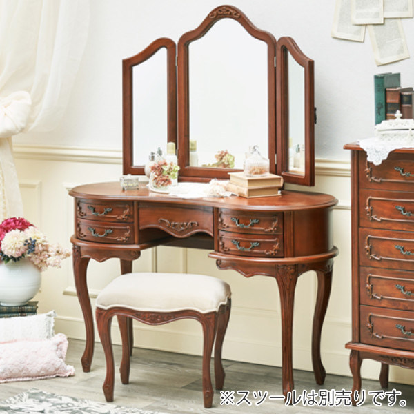 HAGiHARA（萩原） ドレッサー 幅115cm 猫脚 姫系 三面鏡 アンティーク