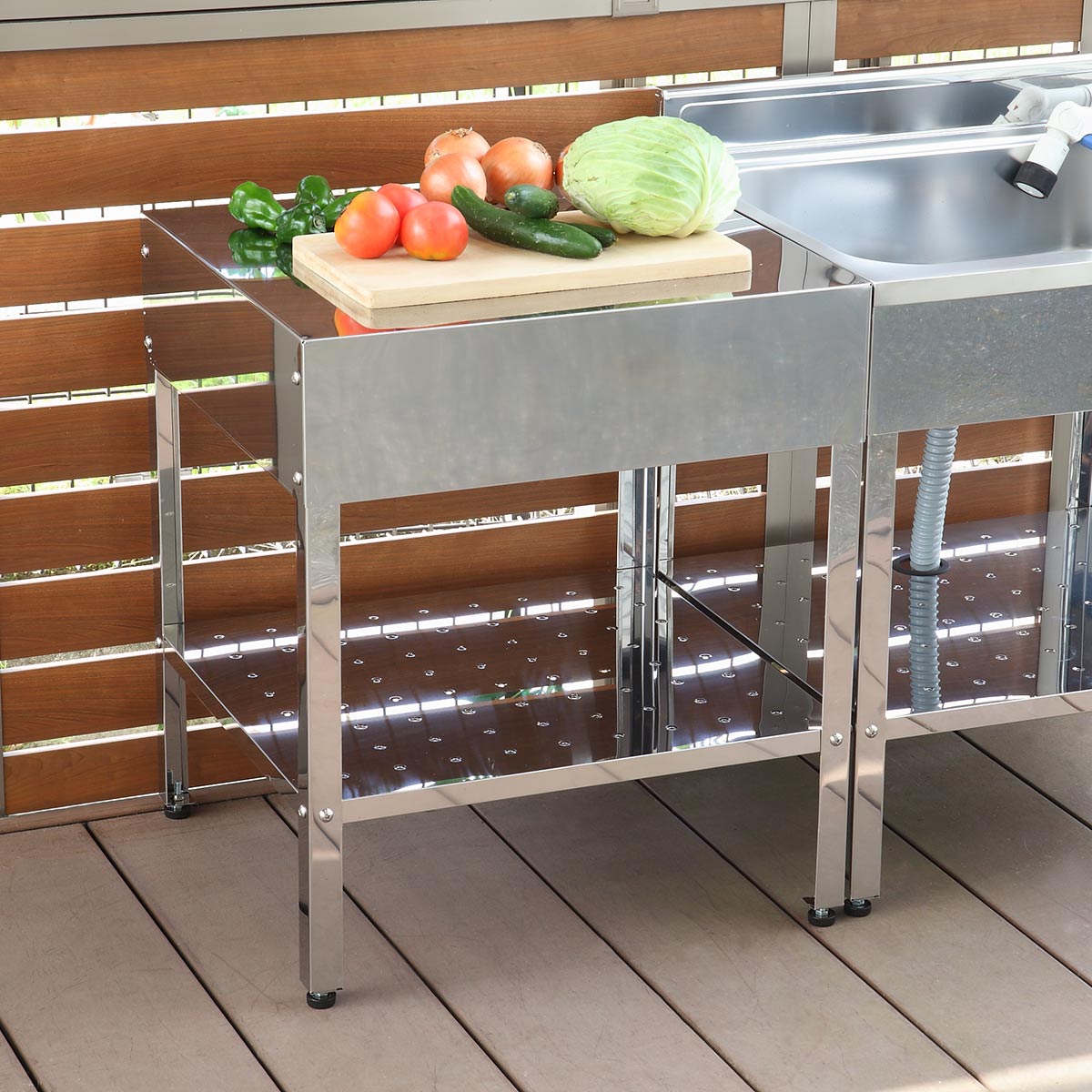 作業台 ステンレス 簡易作業台 幅60×奥行55×高さ68cm 屋外