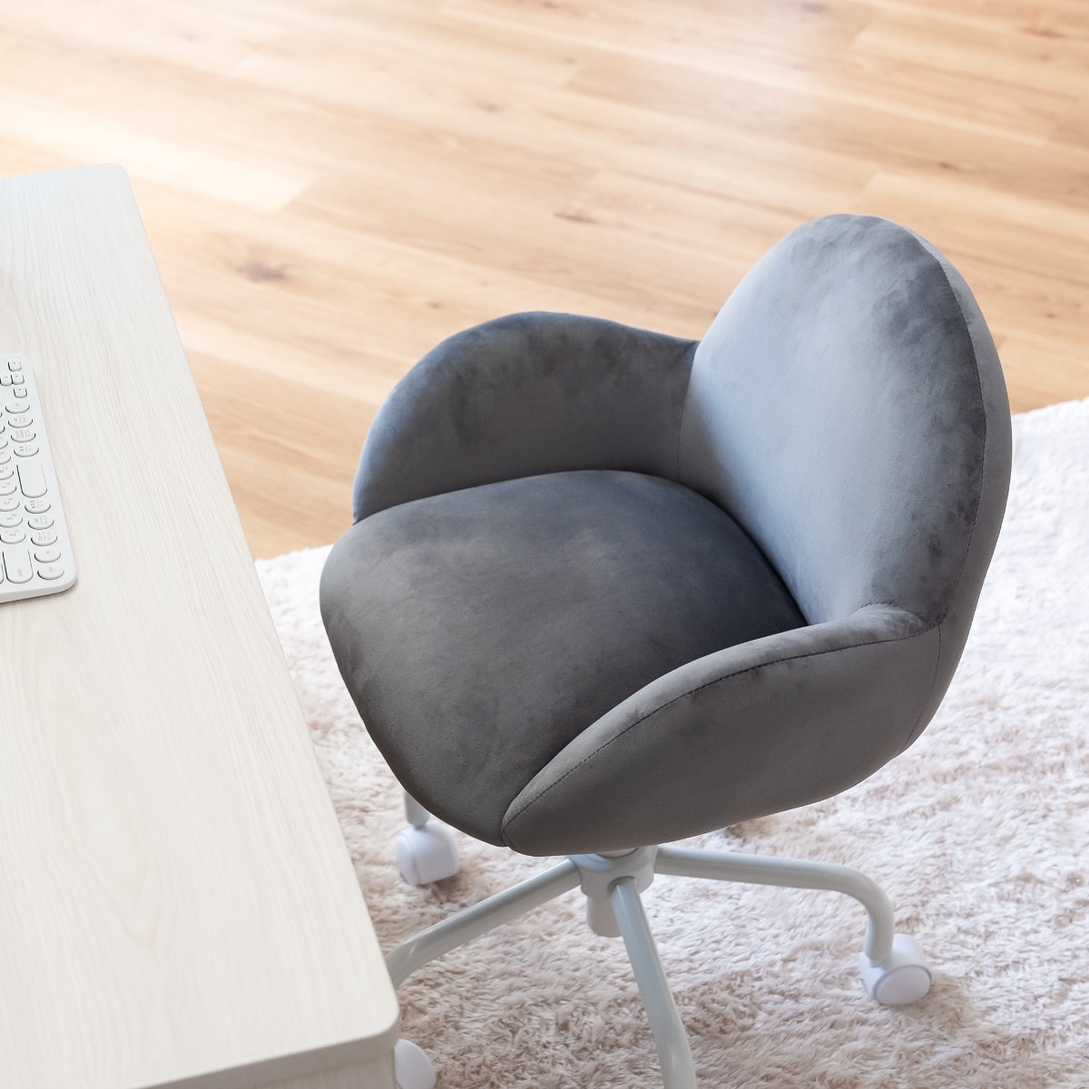 東谷 デスクチェア 座面高43〜51cm クッション ベロア （ パソコン