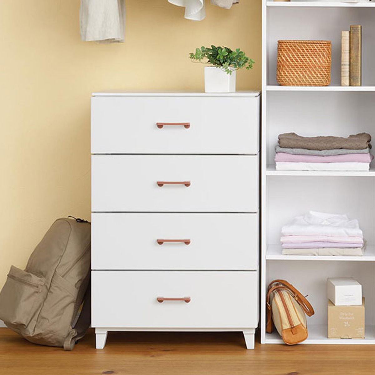 SANKA（サンカ） チェスト 4段 幅56×奥行45×高さ87cm プラスチック LC