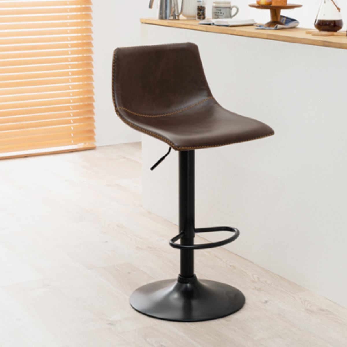 HAGiHARA（萩原） カウンターチェア 座面高58〜79cm レザー調 高さ調整