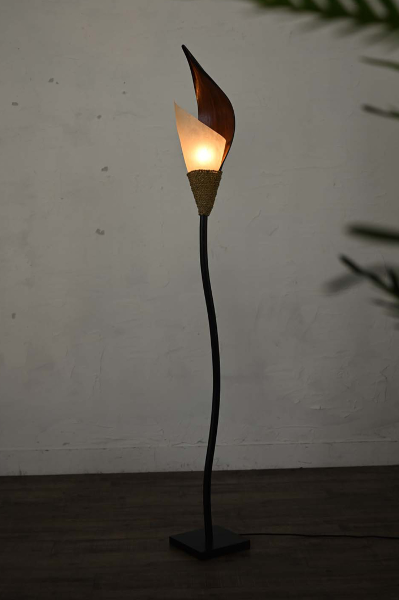 スタンドライト アジアンリゾート風 ココナッツリーフ 高さ150cm