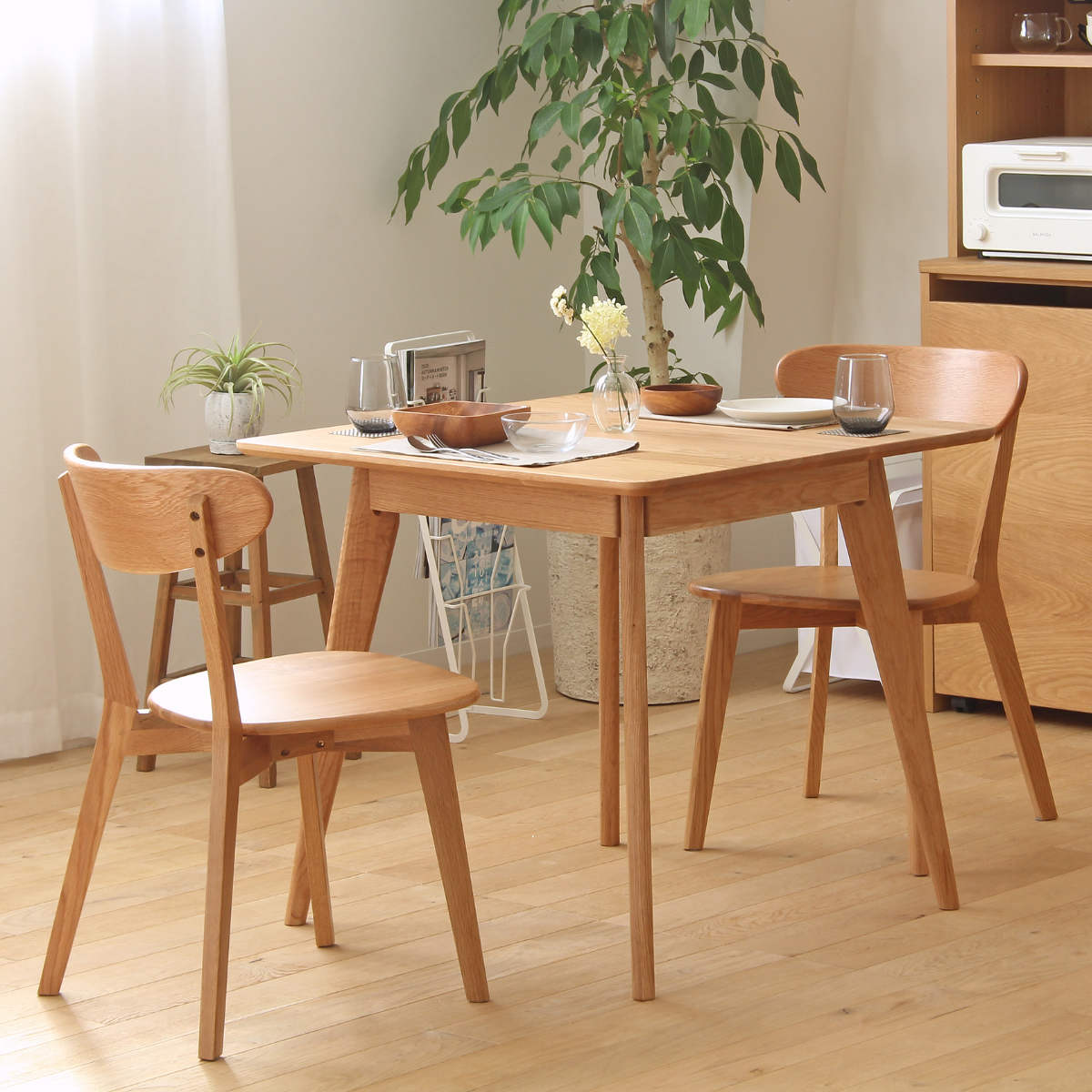 岩附 ダイニングセット 3点セット テーブル幅80cm ダイニングチェア2脚