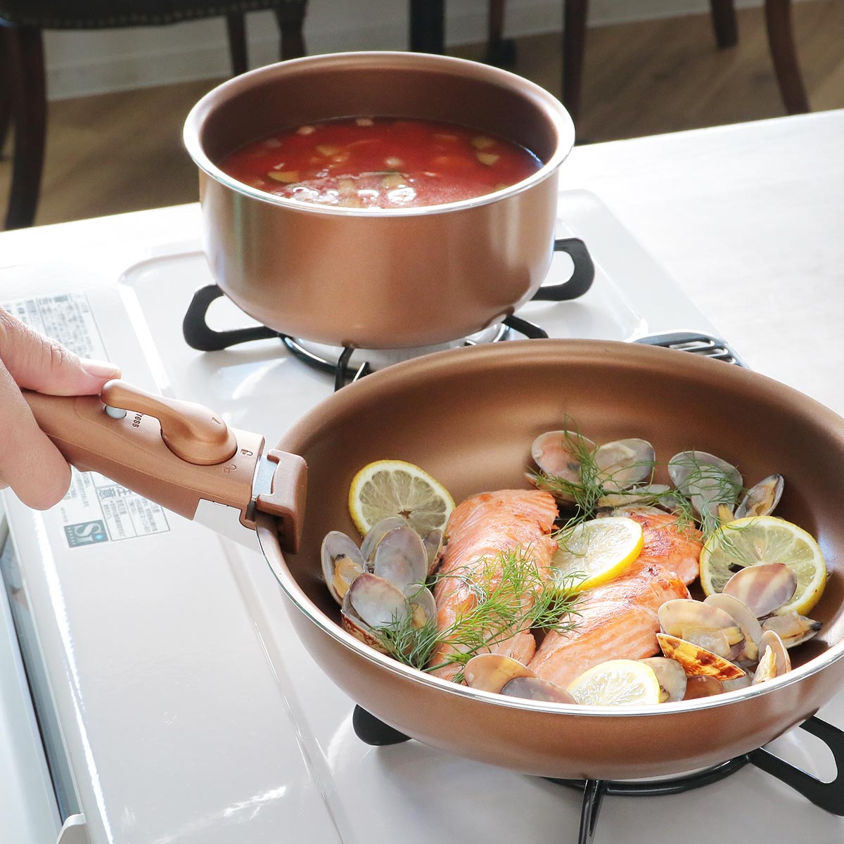 パール金属 フライパン 鍋 5点セット IH対応 VISIONS GOLD Coating