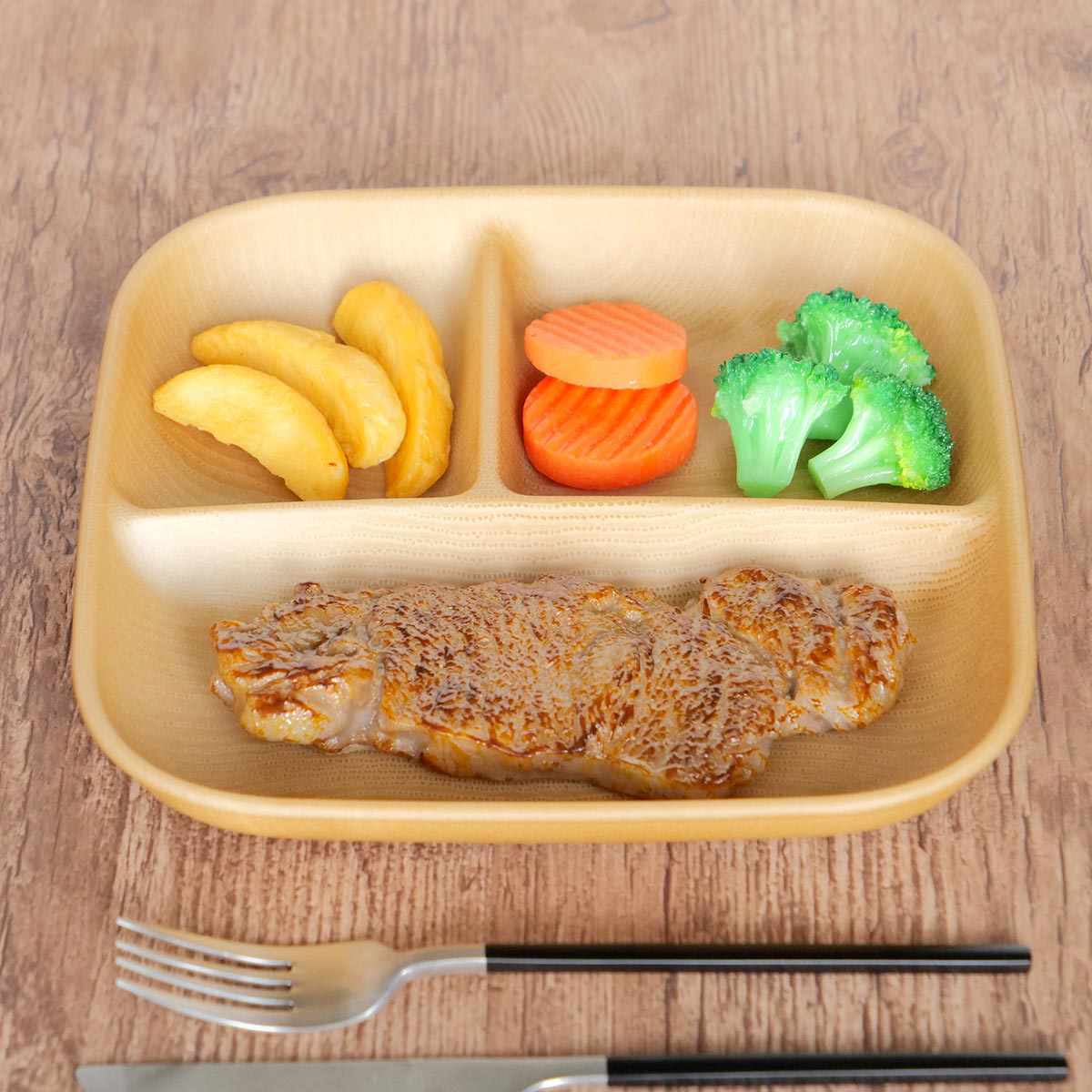 ランチプレート 21cm L スクエア Nhhome 木目調 プラスチック （ 食洗