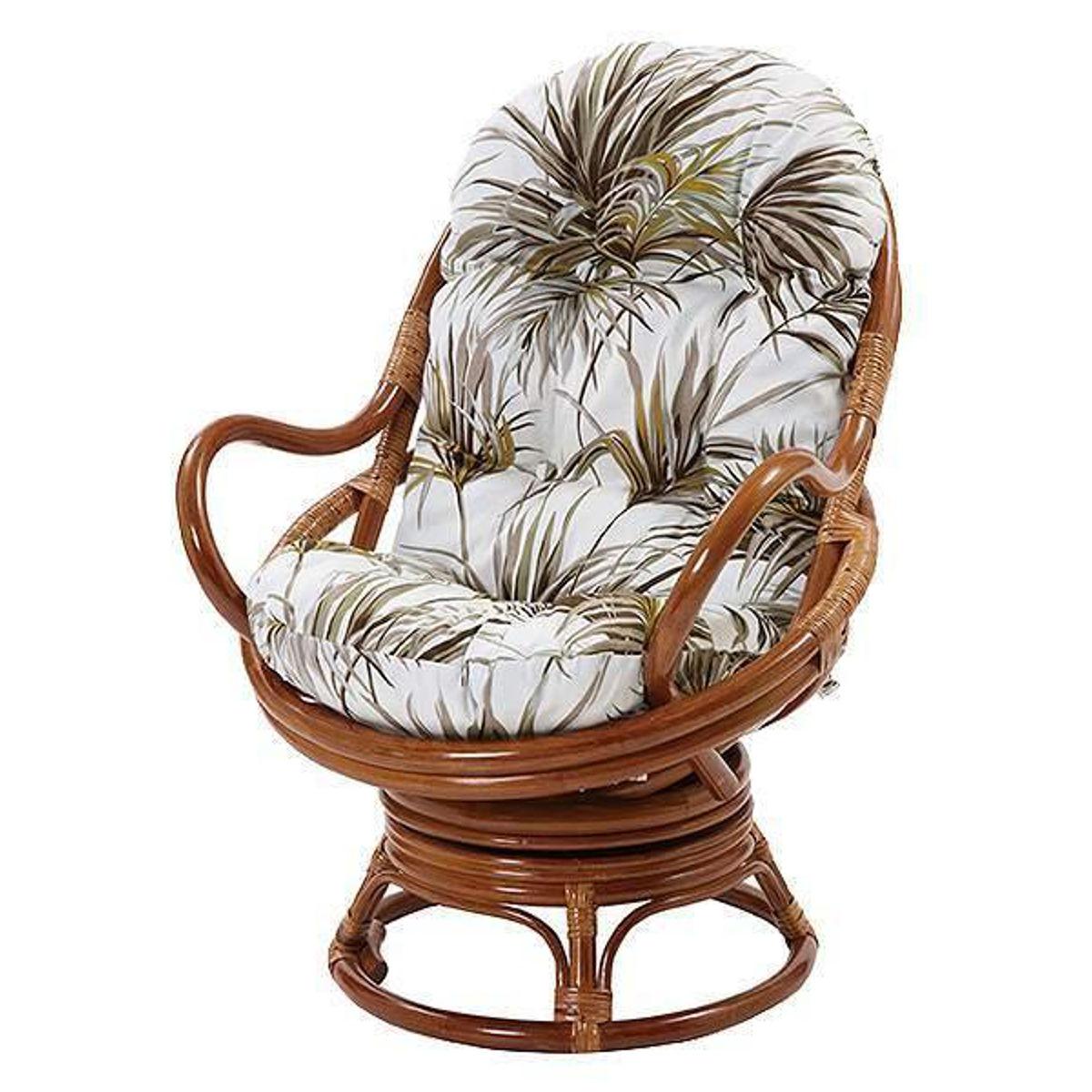 籐 回転座椅子 チェア クッション付 ラタン製 籐家具 座面高35cm