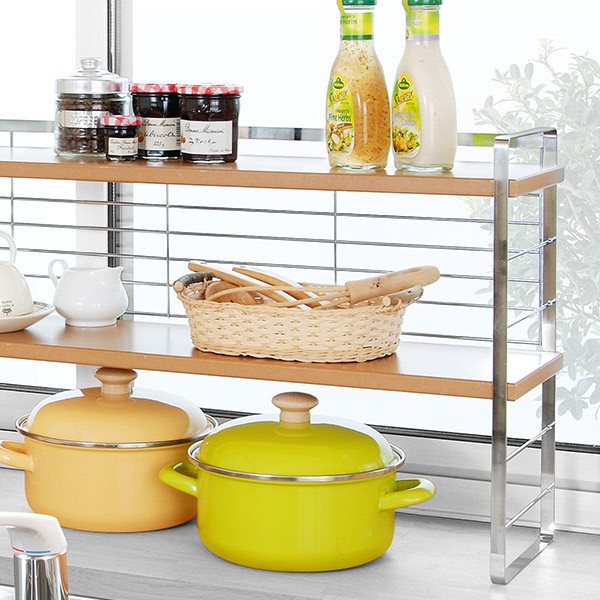 下村企販 調味料ラック 幅90cm 木棚 出窓シェルフ （ スパイスラック