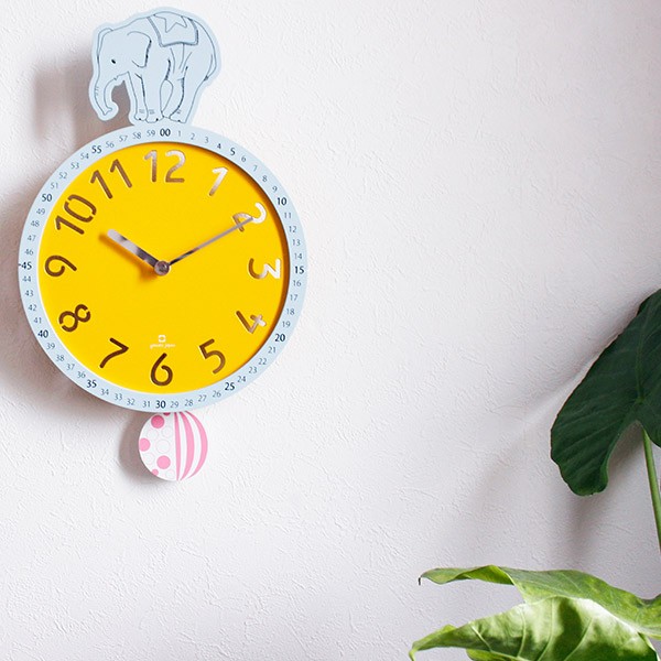 ヤマト工芸 振り子時計 circus clock ゾウ ステップ秒針 掛け時計 日本