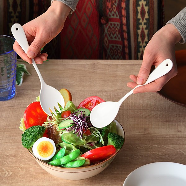 サラダフォーク ブラン blanc ステンレス製 フォーク ホーロー 日本製