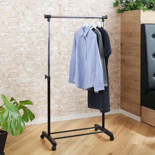 パイプハンガー シングル 幅75×奥行42.5×高さ90〜145cm 伸縮極太