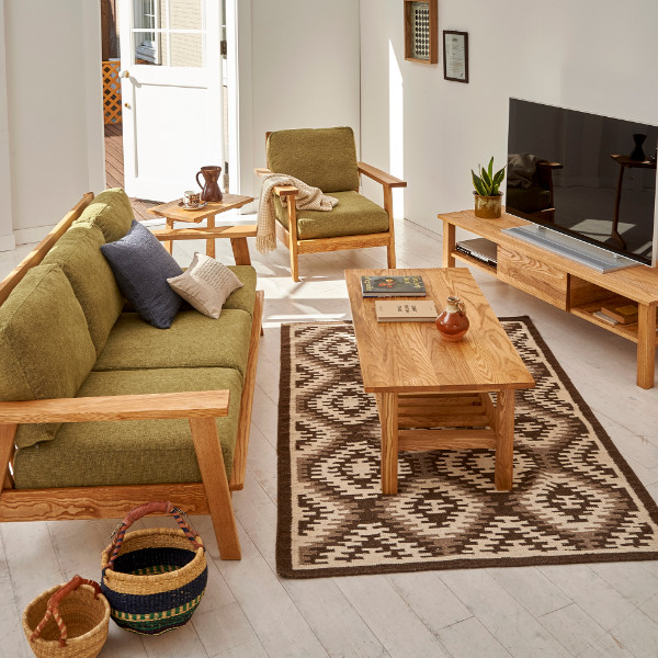 ソファ 1人掛け 幅74cm 北欧風 天然木フレーム MOND （ 開梱設置 タモ