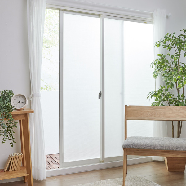 断熱シート すりガラス対応 格子柄 90×180cm バイオマドピタシート