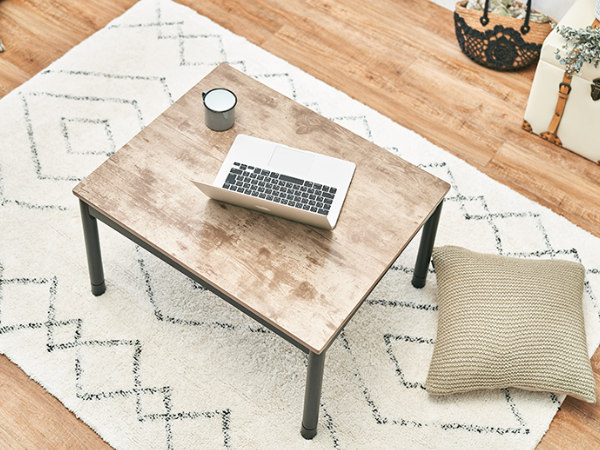 こたつ 幅75cm テーブル 家具調こたつ 木目調 フラットヒーター 手元