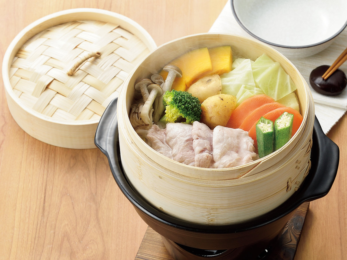 せいろ付き寄せ鍋 コンロセット 陶器製 和ごころ懐石 卓上鍋 （ 懐石鍋