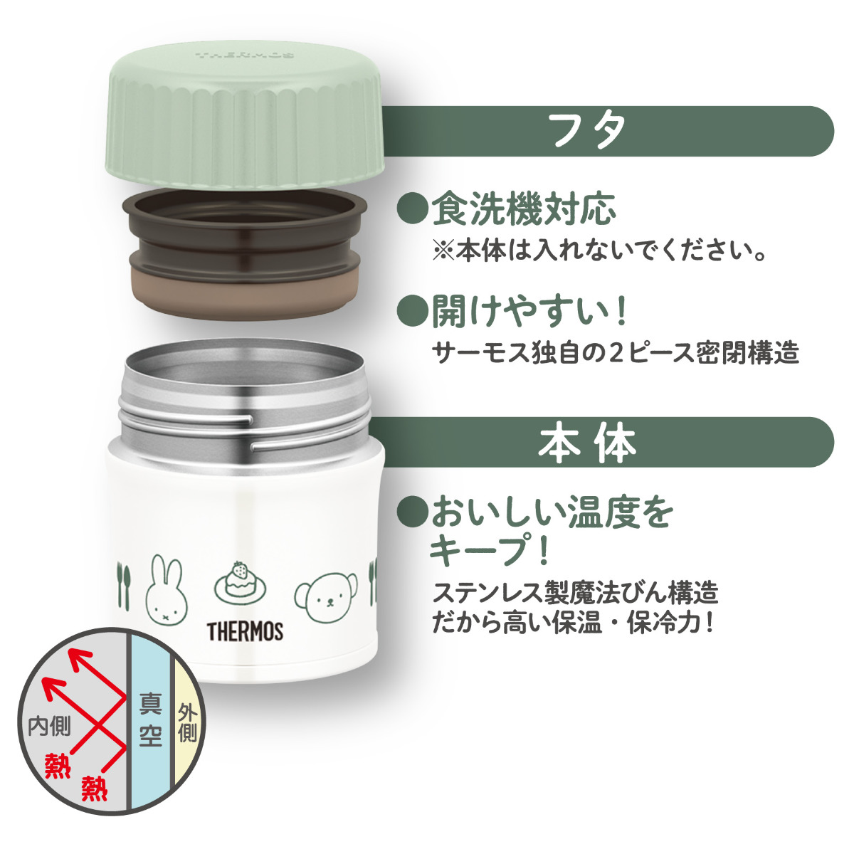 THERMOS（サーモス） スープジャー 真空断熱スープジャー 300ml miffy