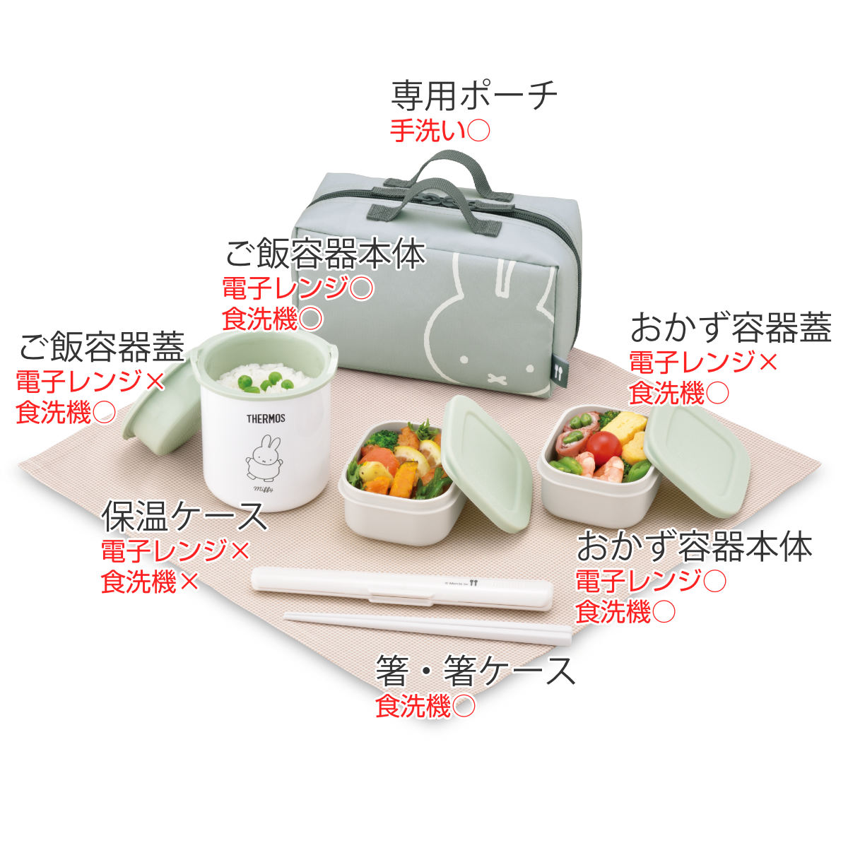 THERMOS（サーモス） 保温弁当箱 630ml ミッフィー （ miffy レンジ