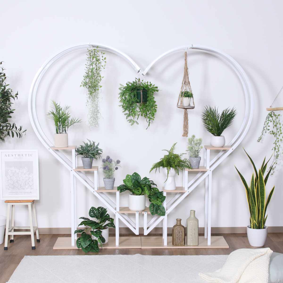 不二貿易（Fuji Boeki） ディスプレイラック ハート型 幅95cm