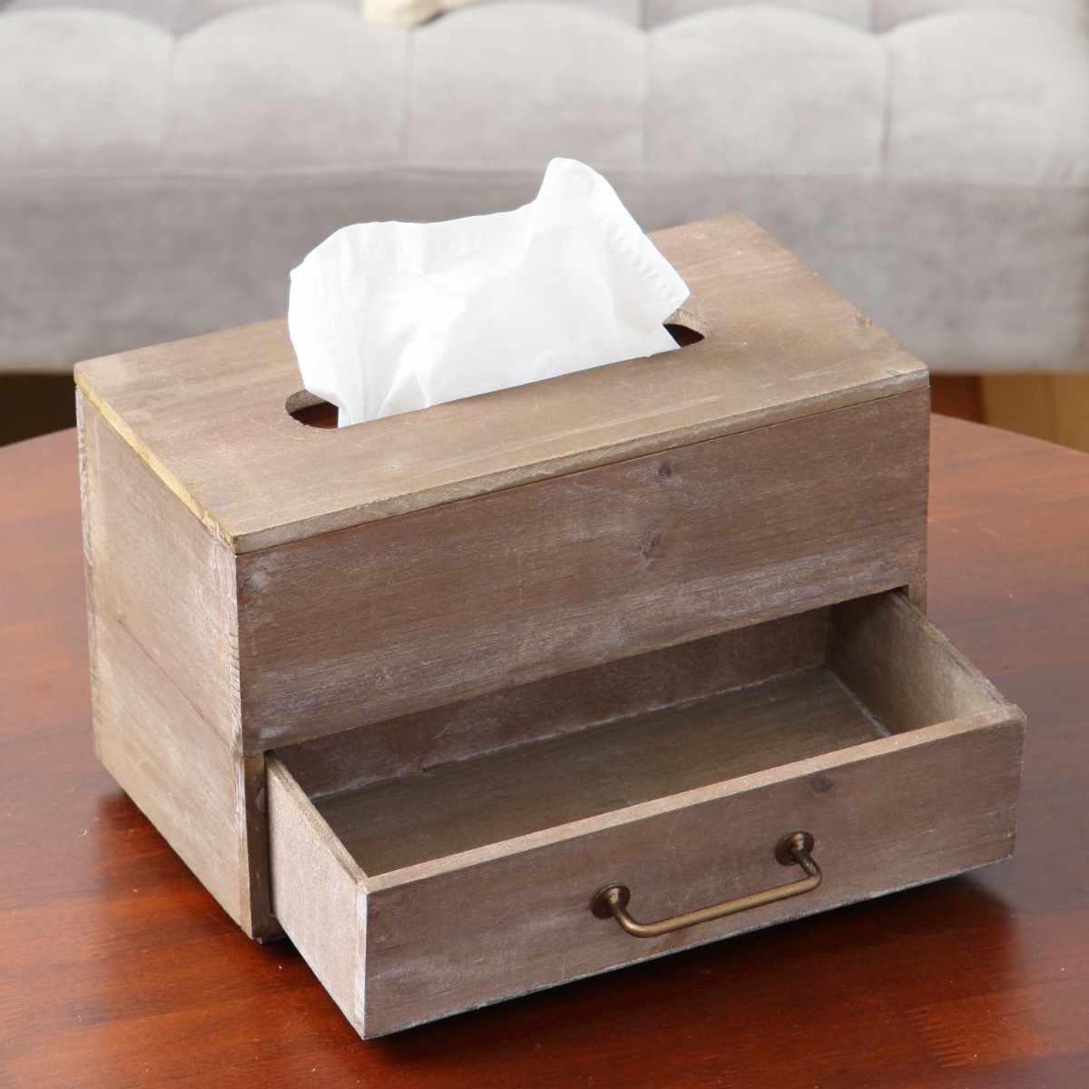 HABITER（アビテ） ティッシュボックス デタンデュ 引出し付き 木製