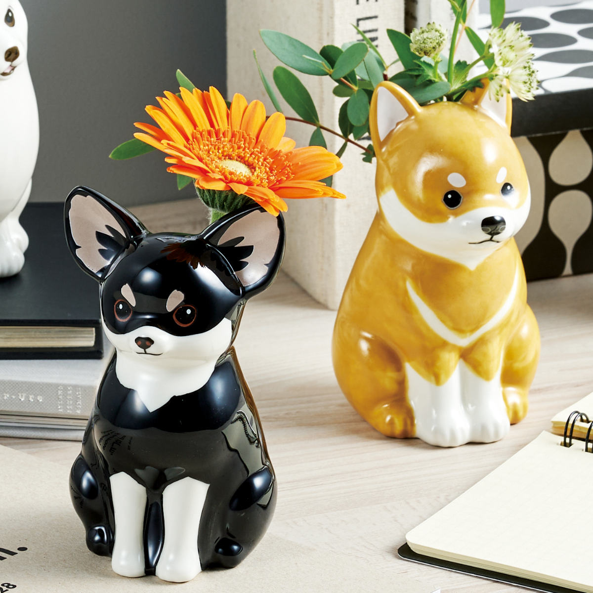 セトクラフト 花瓶 ペン立て フラワー&ペンスタンド 犬 （ 花ビン