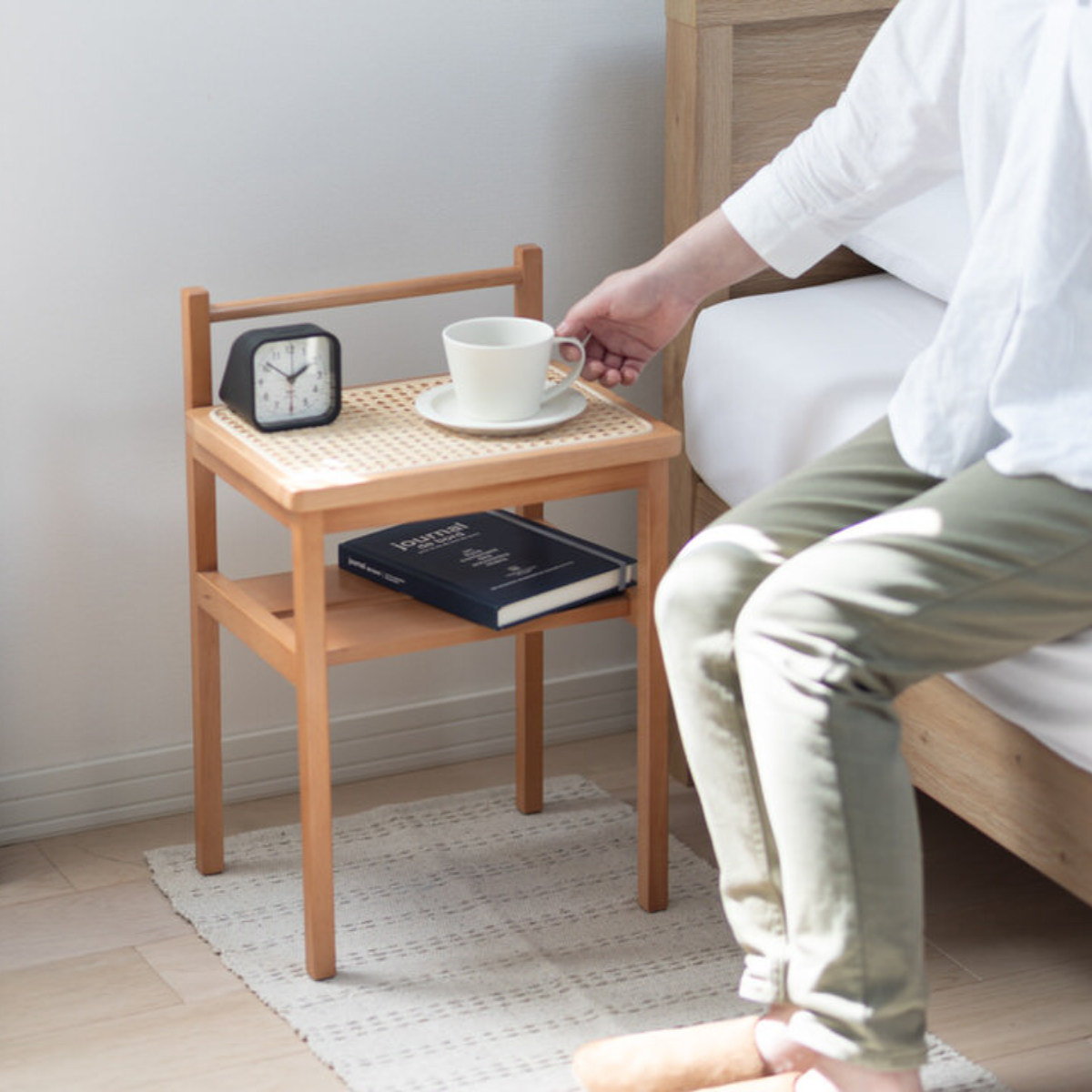 弘益 Mash サイドテーブル ラタン 高さ53cm 天然木 （ 椅子 サイド