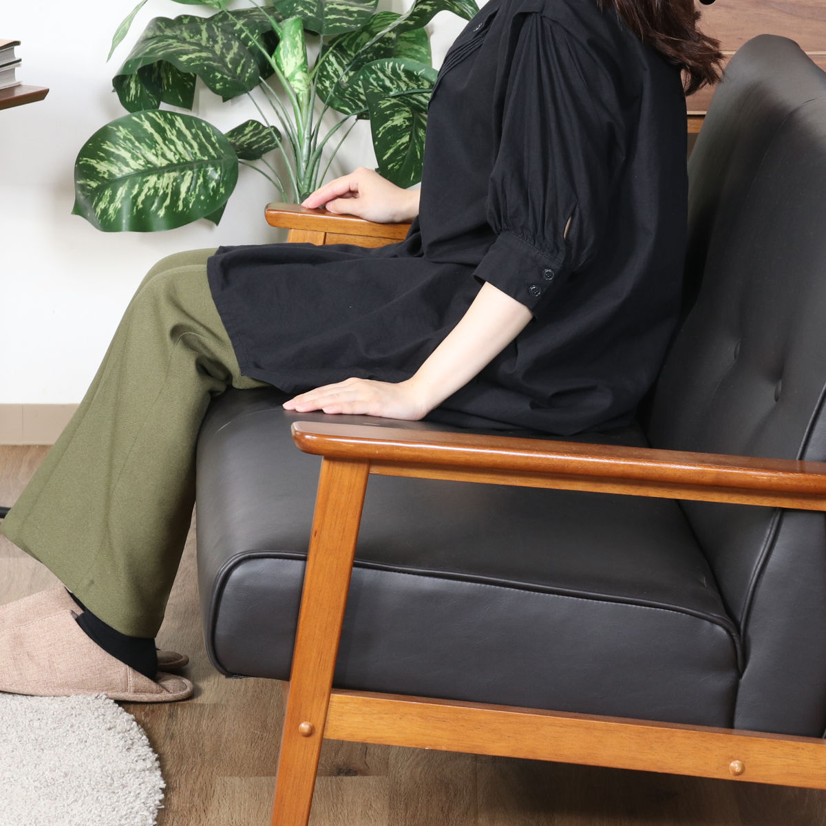 不二貿易（Fuji Boeki） ソファ 2人掛け 幅128cm バイキャストPUソファ