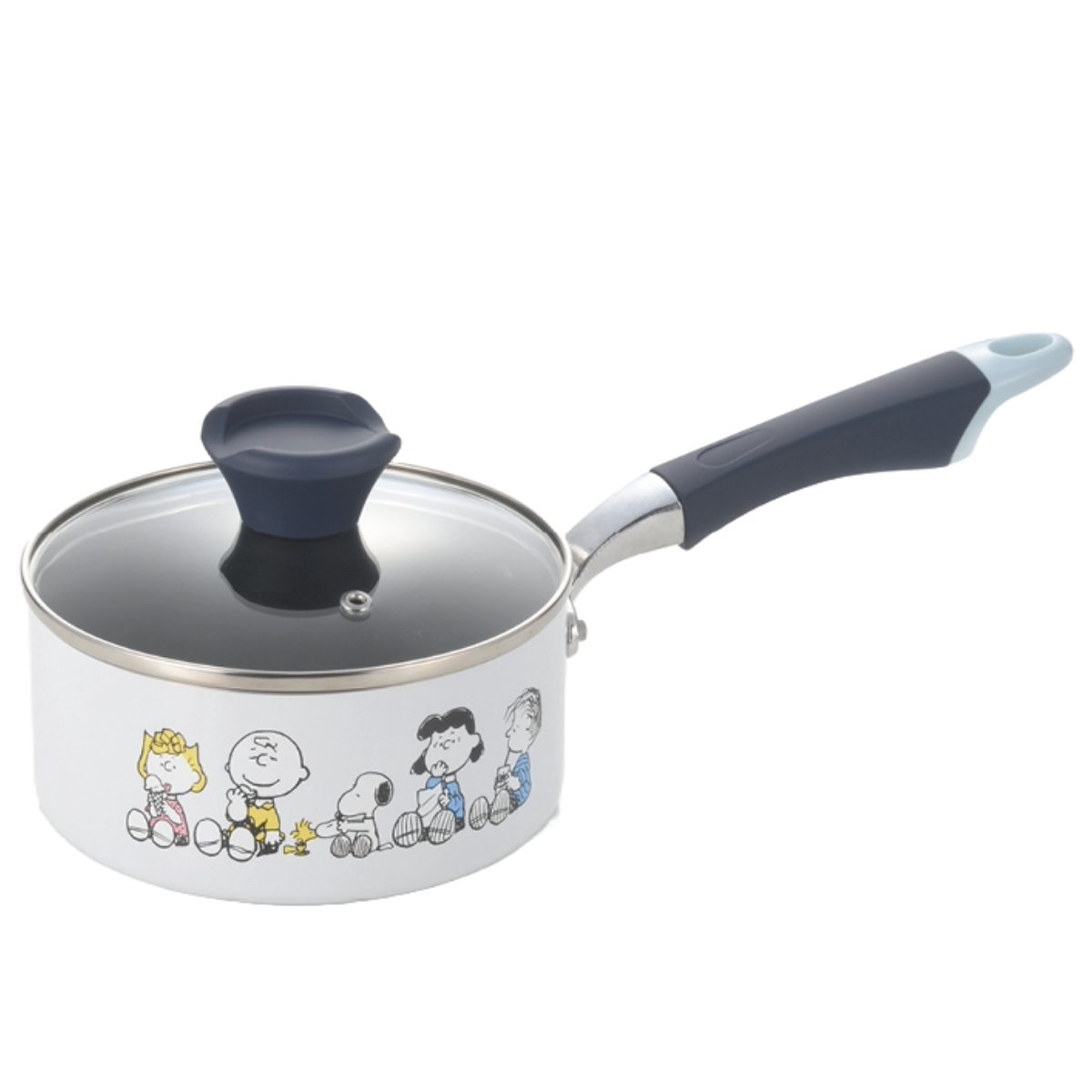 タマハシ 片手鍋 16cm IH対応 スヌーピー BREAK TIME ガラス蓋付き