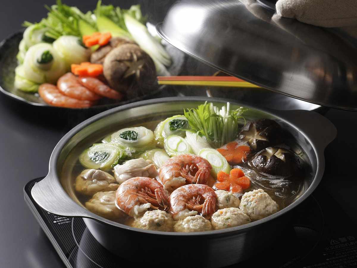 下村企販 卓上鍋 24cm IH対応 ステンレス製 日本製 （ ガス火対応