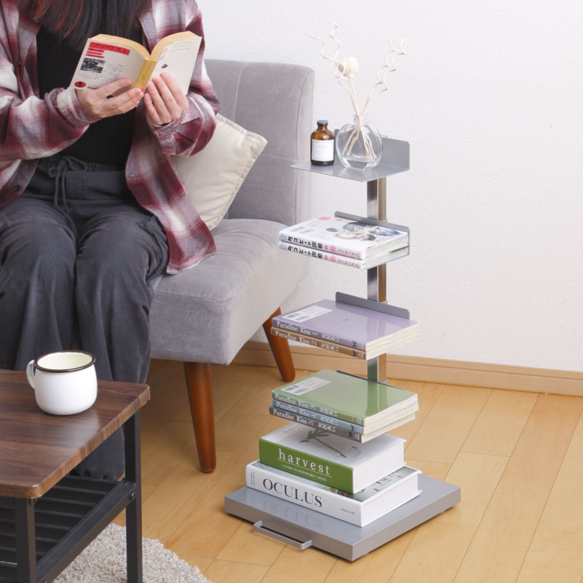 ブックタワー ロータイプ 5段 高さ67.5cm 日本製 Tsum Dockブック