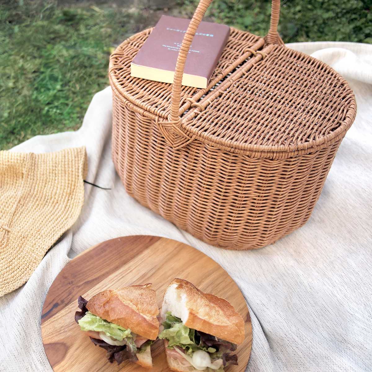 バスケット バルト 柳 ピクニックバスケット オーバル L ふた付き