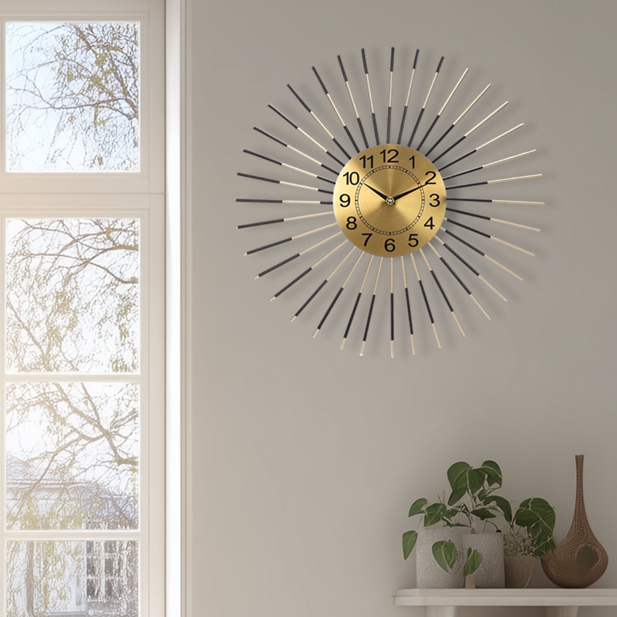 掛け時計 秒針なし 静音 スパイラルアート アプリクス 直径60cm