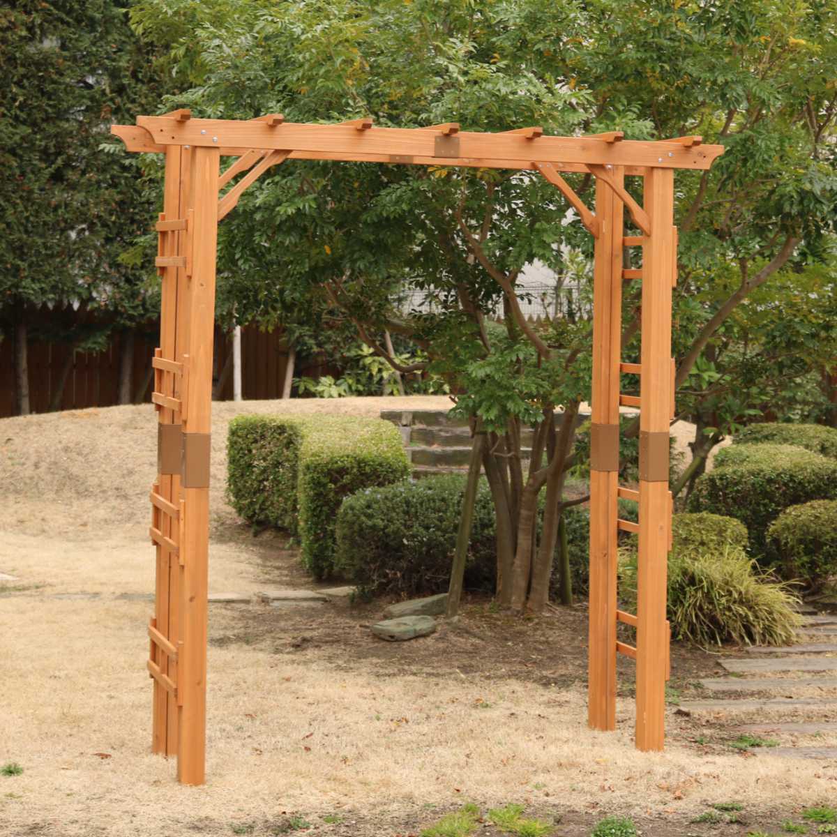 アーチ 天然木製フレックスパーゴラアーチ 幅190cm 平地金具セット