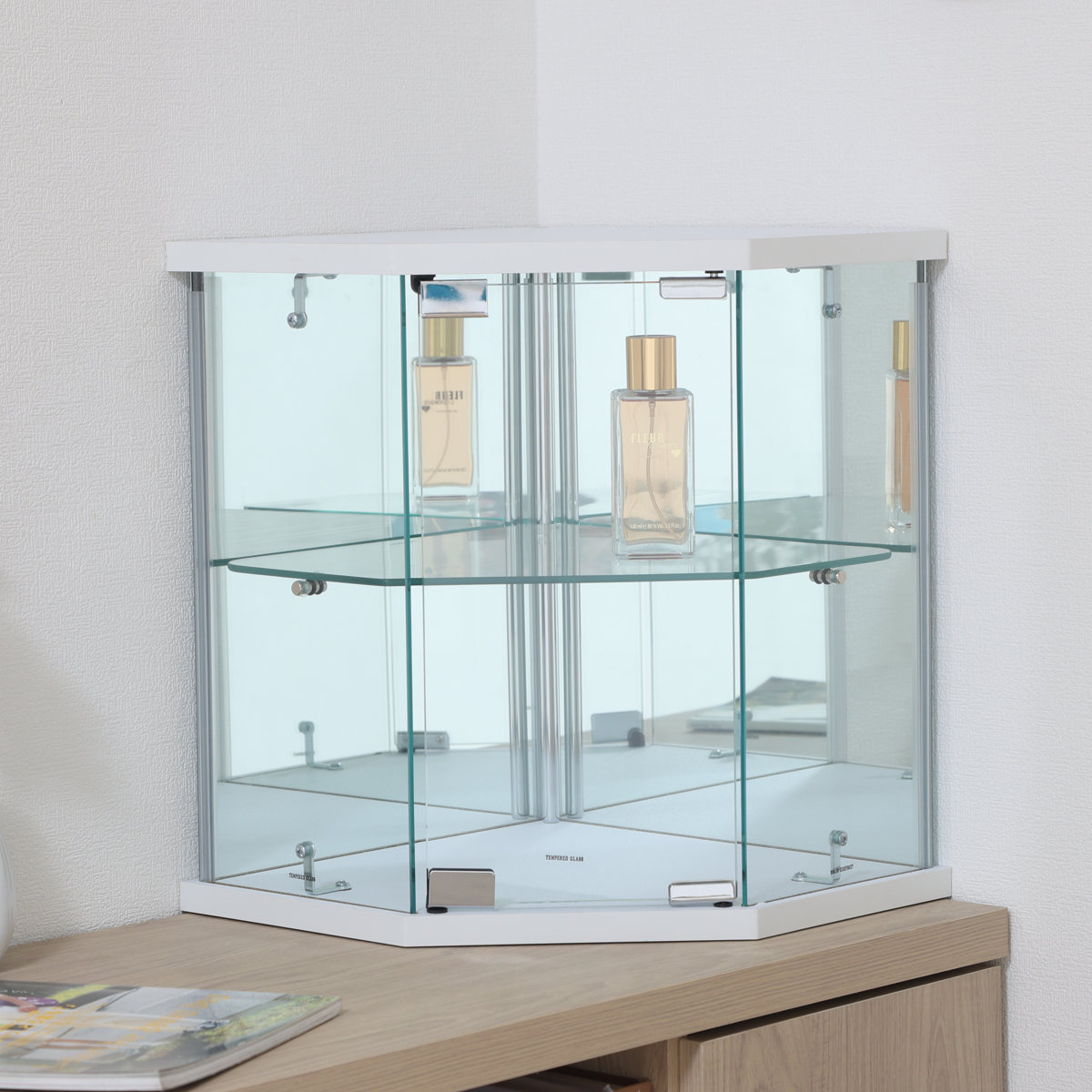 不二貿易（Fuji Boeki） コレクションケース ガラス コーナー型 五角形