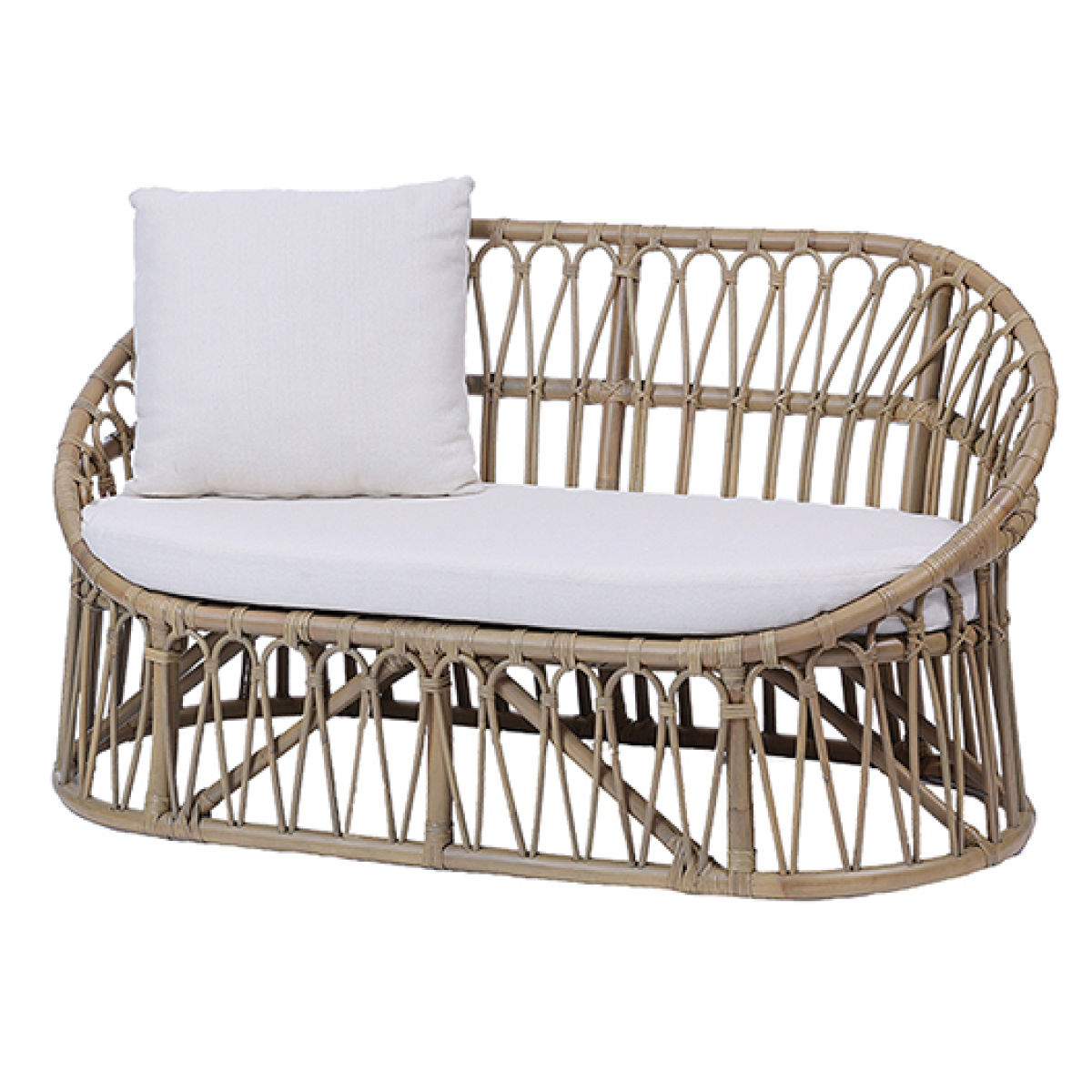 ラタンソファ ラタン 2人掛け 座面高37cm クッション付 Breeze （ 開梱