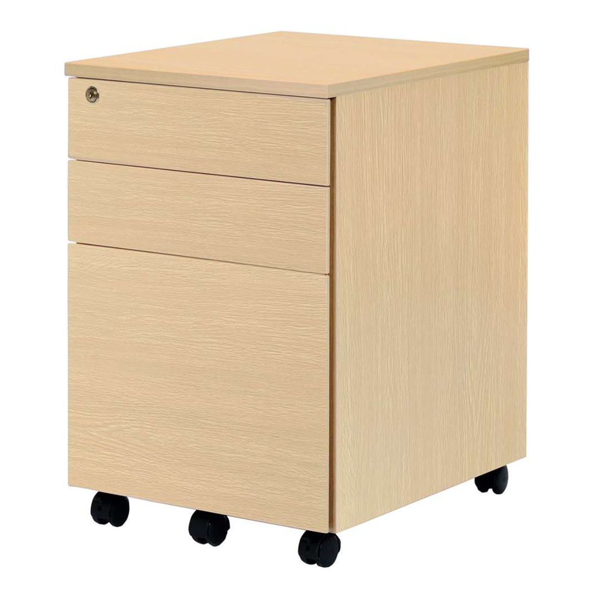 アール・エフ・ヤマカワ デスクワゴン 幅41.2cm 引出し2杯 鍵付き