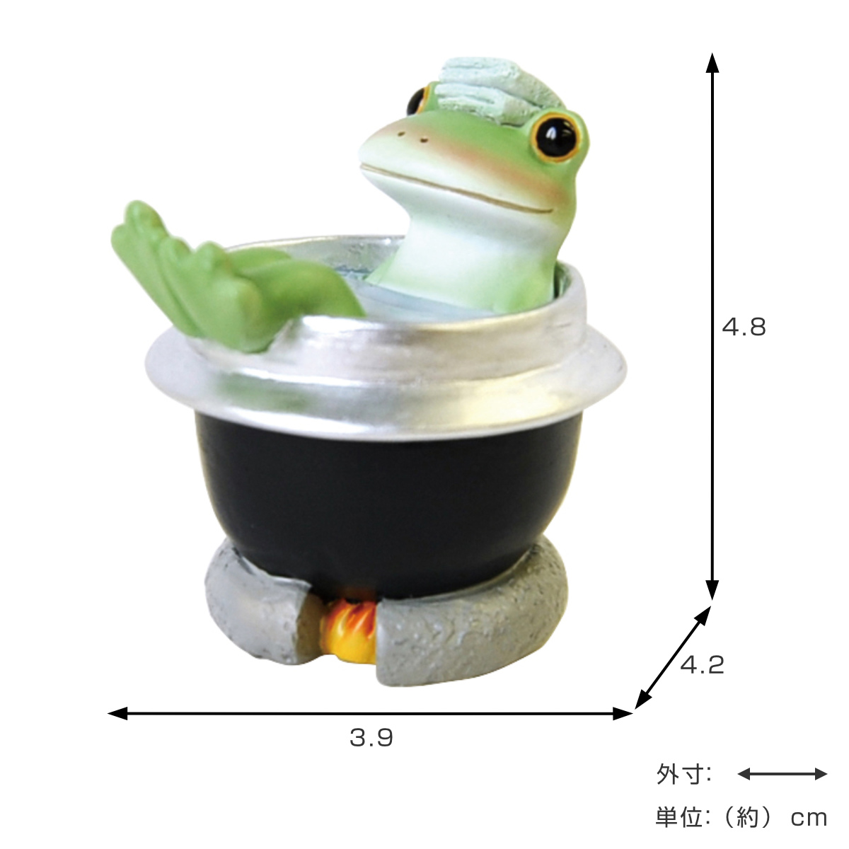コポー五右衛門風呂でぽかぽか カエル 置物 （ Copeau 置き物