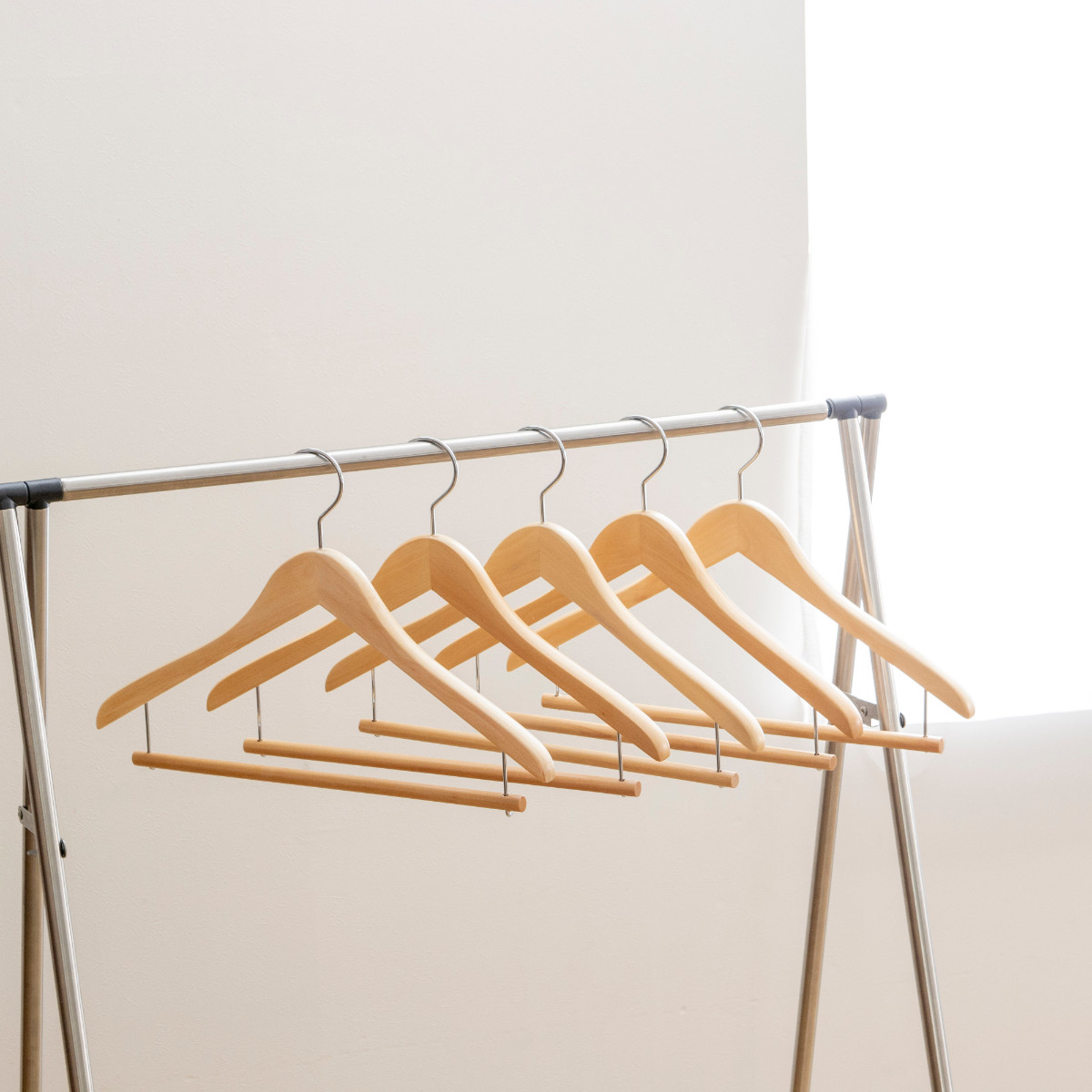 サワフジ ハンガー 木製ハンガー 5本組 （ スーツハンガー 木製 5本