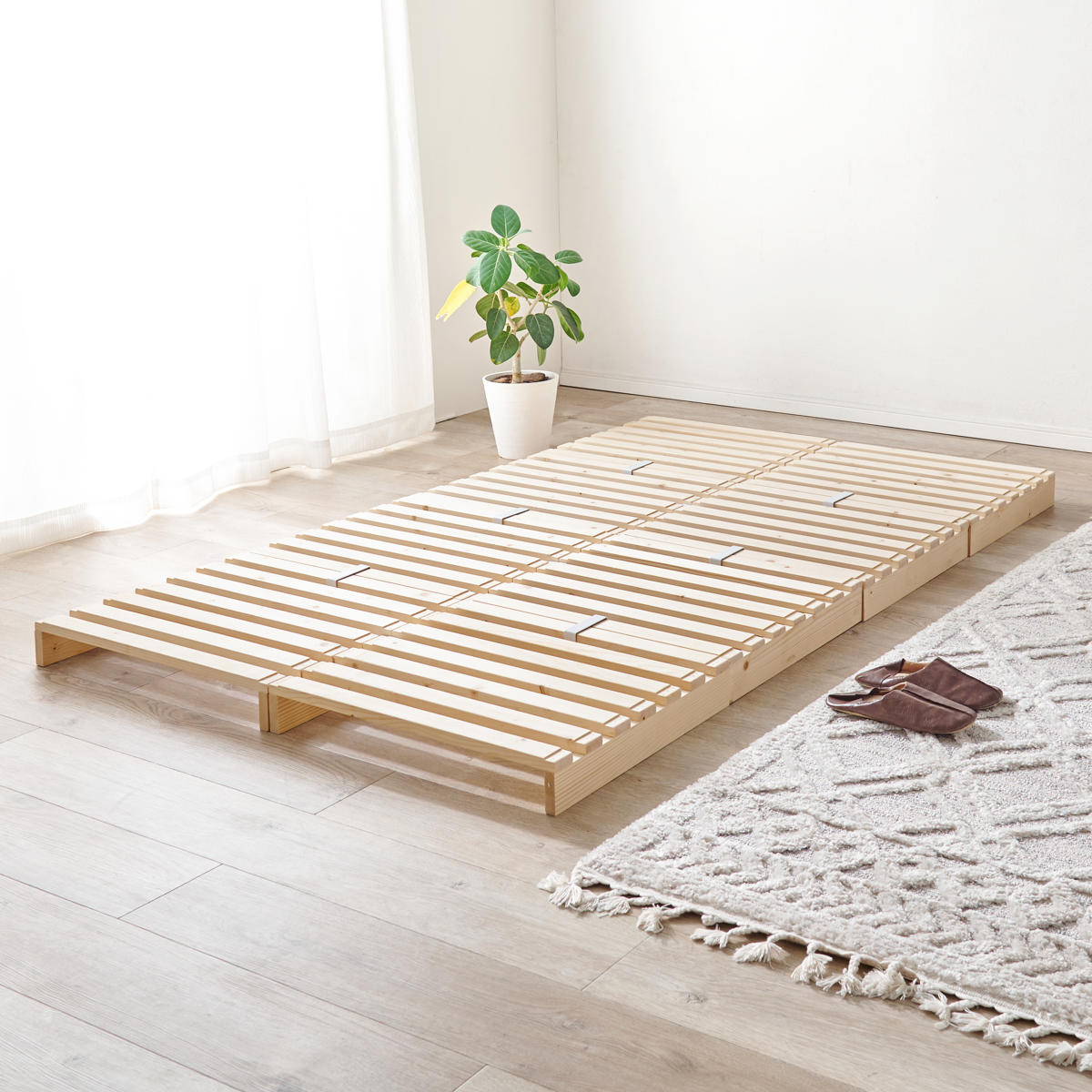 HAGiHARA（萩原） パレットベッド セミダブル 8枚セット すのこ 天然木