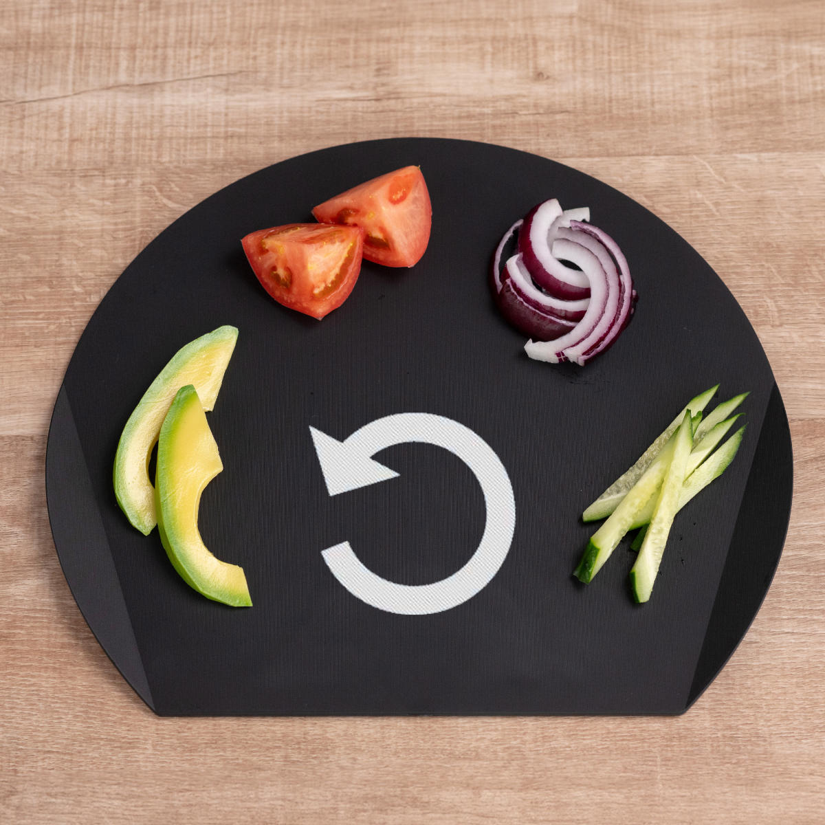 アイメディア 丸いまな板 持ち手付き 食洗機対応 耐熱エラストマー