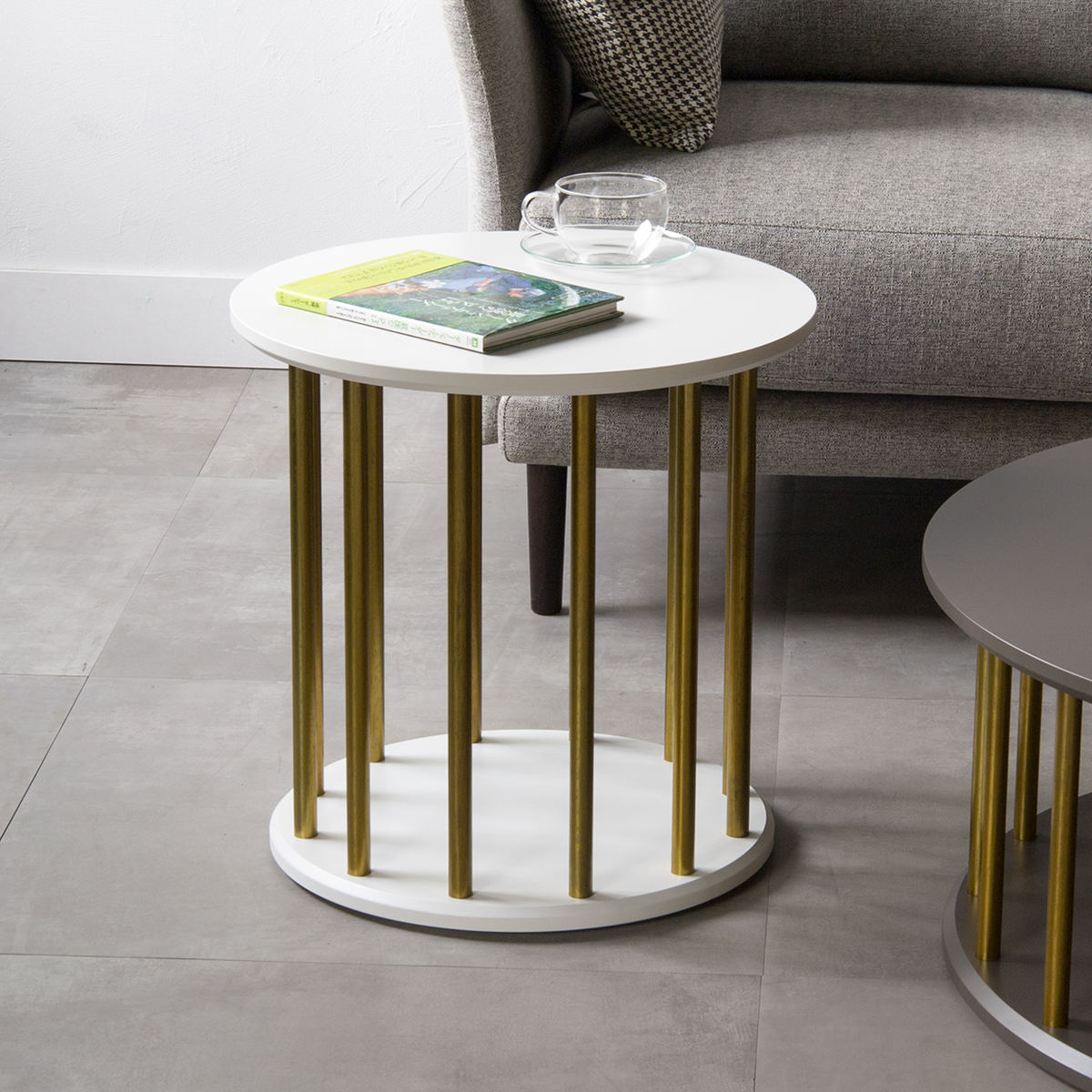 松永家具 サイドテーブル 円型 直径45cm 高さ45cm BOULE （ 開梱設置