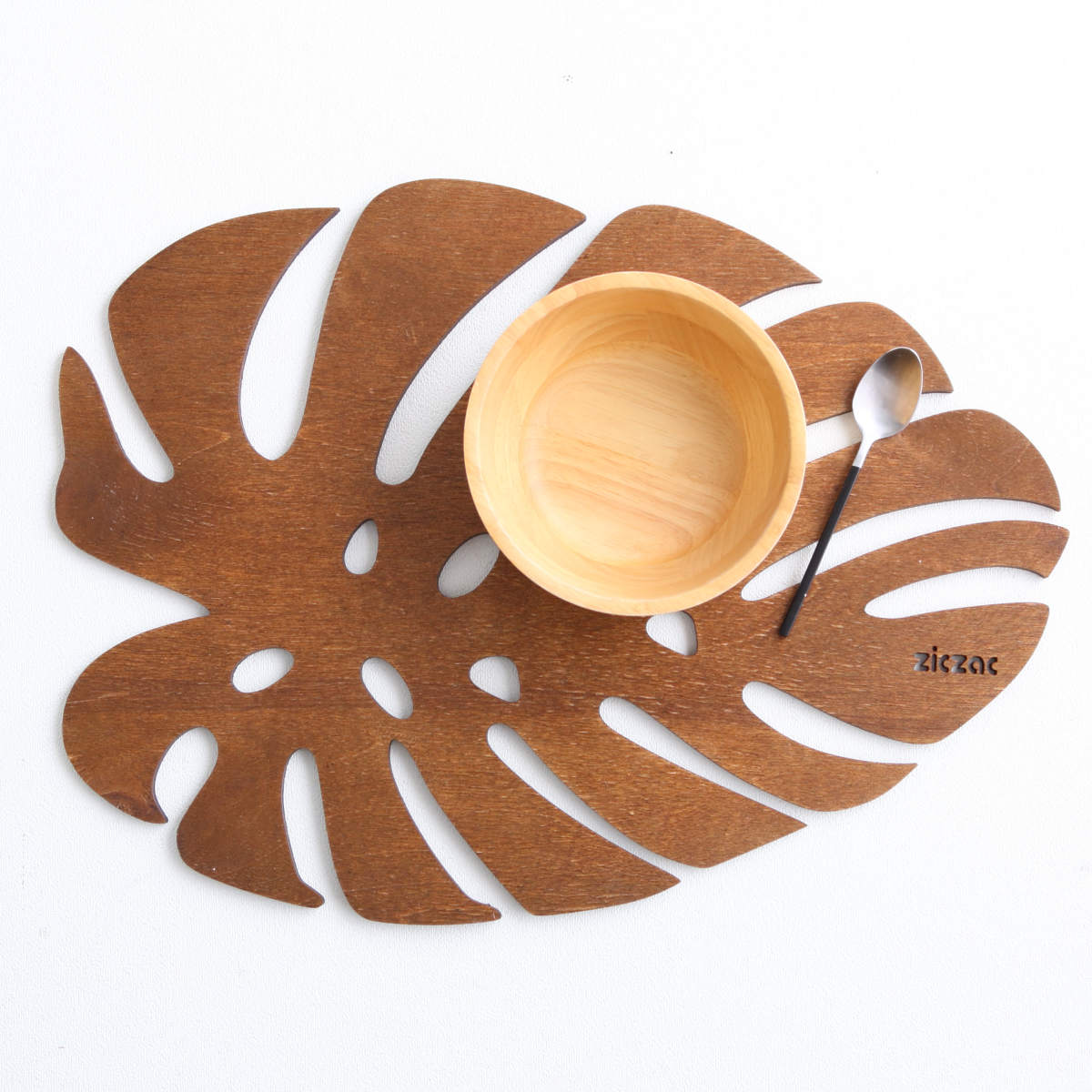 ランチョンマット 木製 ZICZAC BIRCH Placemat Monstera