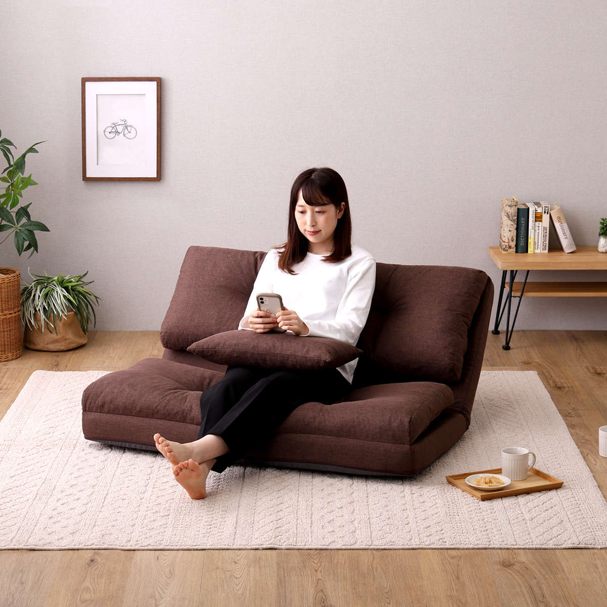 ホームテイスト（HOME taste） 座椅子 2人掛け 3wayソファ 幅110cm