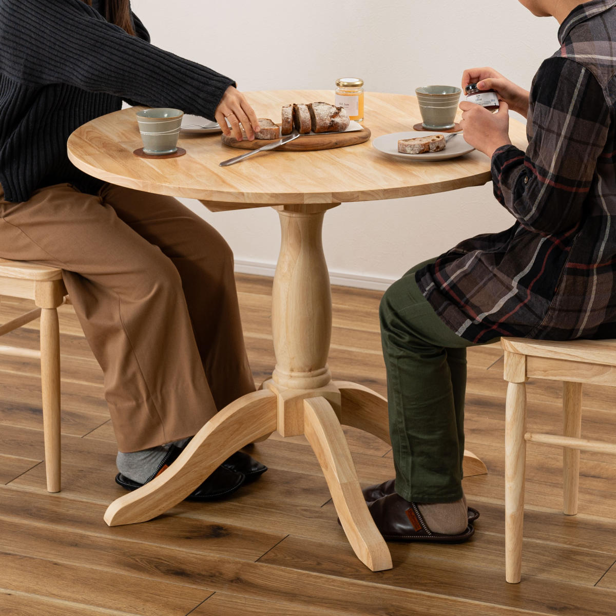 東谷 ダイニングテーブル 円型 直径90cm フレンチカントリー風