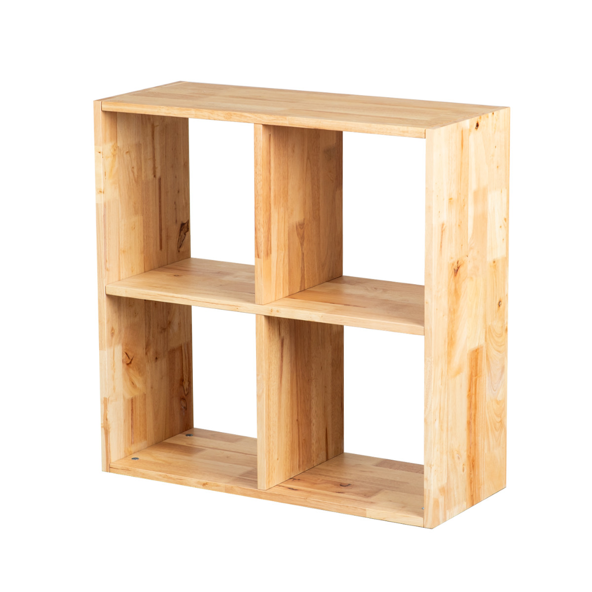 オープンシェルフ 2×2 幅73cm ラバーウッド 無垢材 （ シェルフ