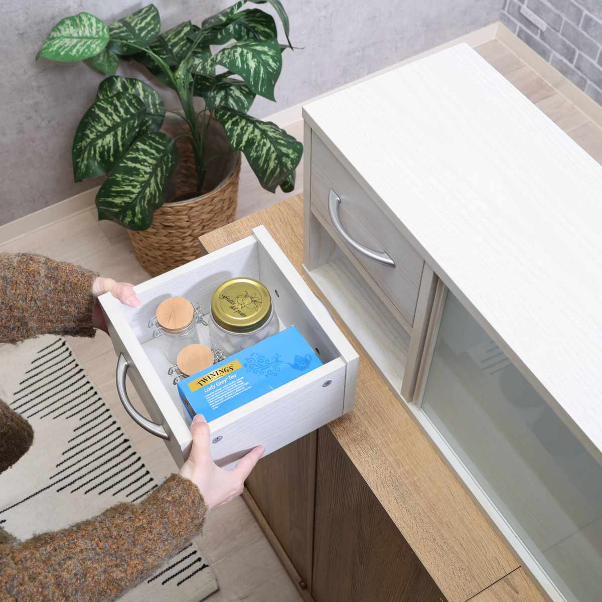 不二貿易（Fuji Boeki） 両側から取り出せる カウンター上 収納ラック