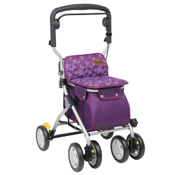 幸和製作所 シルバーカー 花柄 ミドルタイプ アルミ製 （ カート 歩行