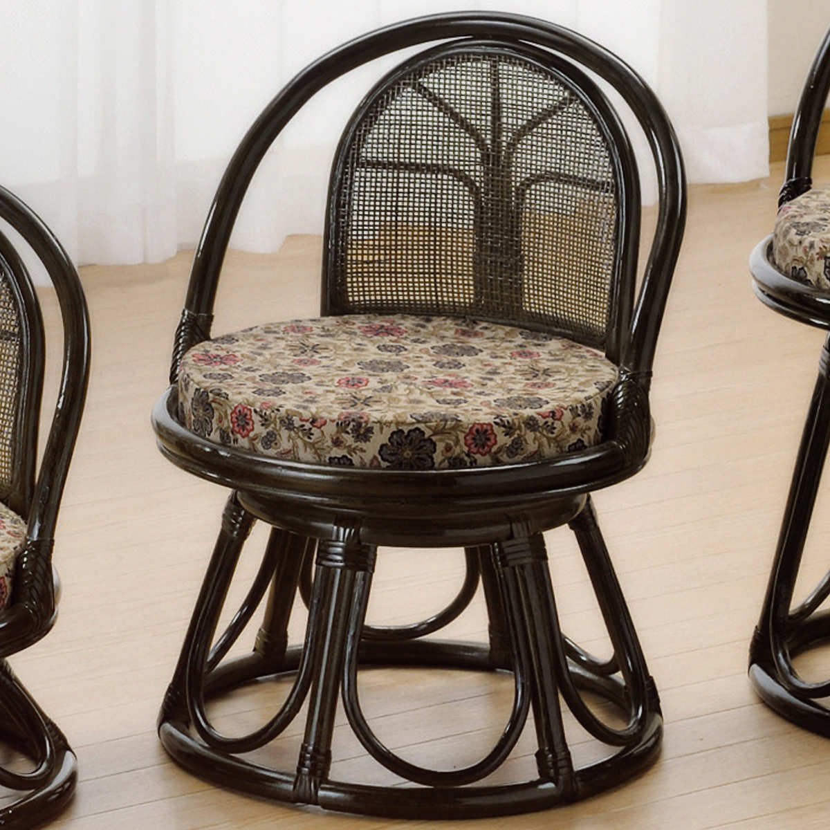 今枝商店 籐 回転座椅子 ミドルハイタイプ ラタンチェア 座面高33cm