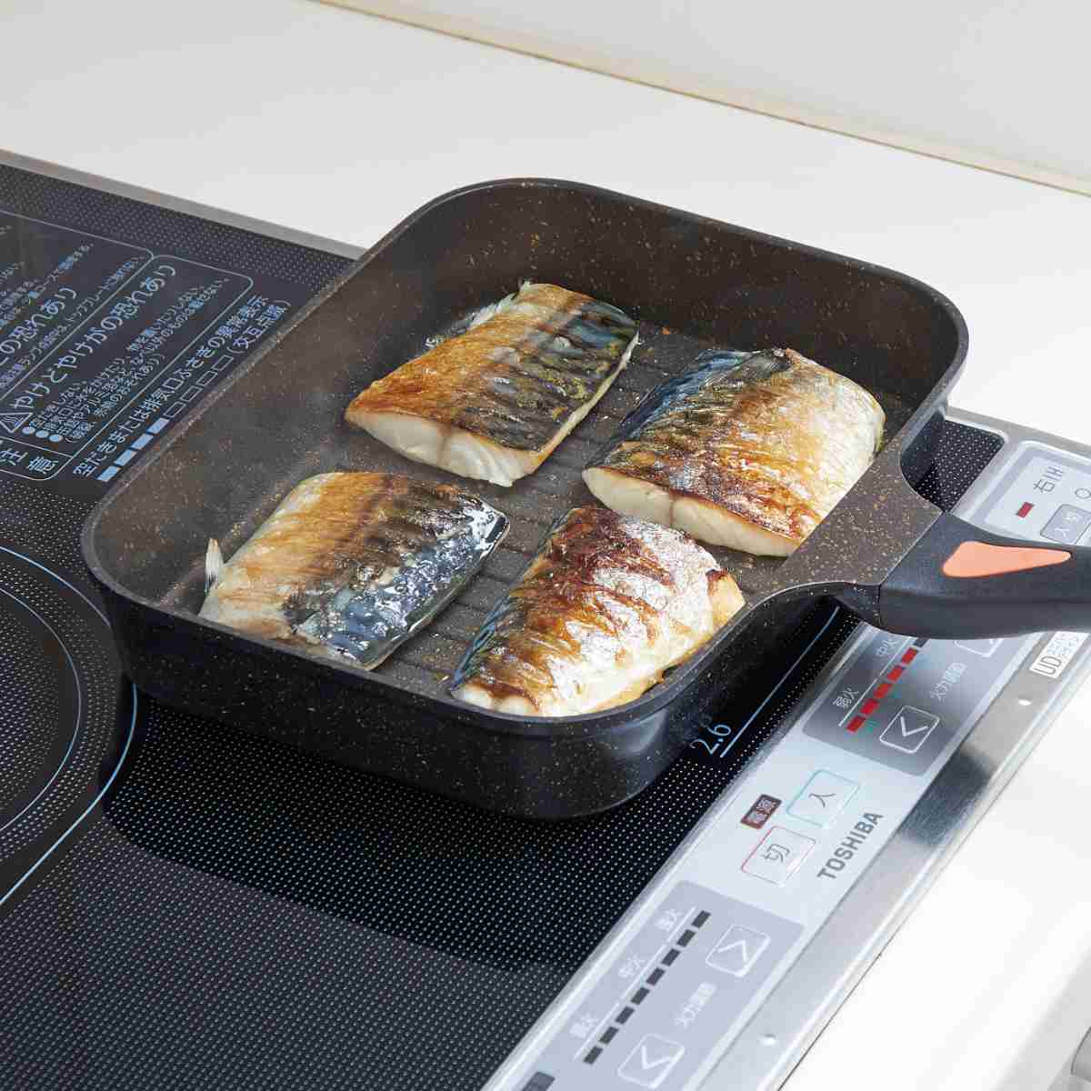 アイメディア 魚焼き フライパン IH対応 IHゴールドマーブル魚焼きパン