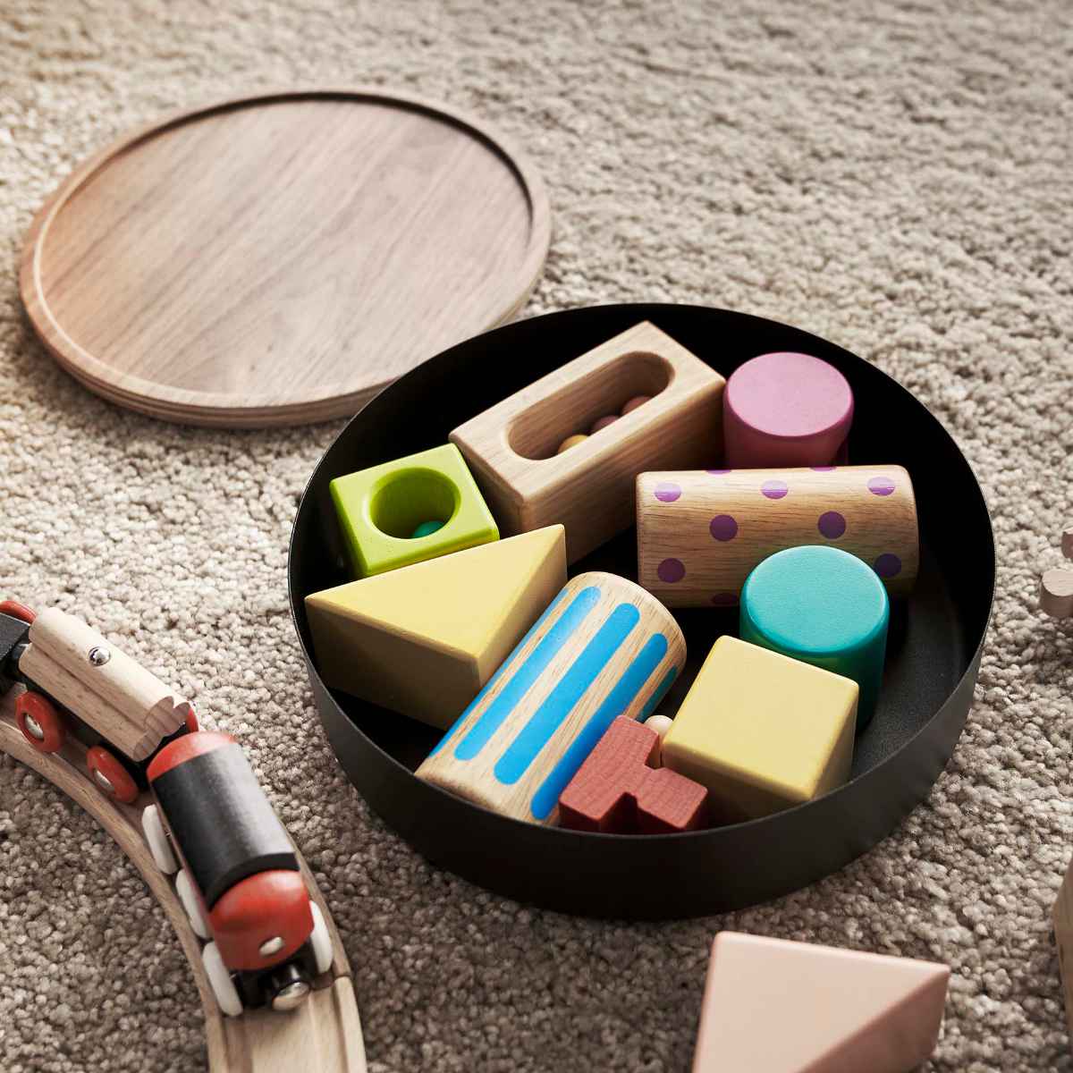 RIN（山崎実業） 山崎実業 RIN 蓋付き収納ケース ラウンド