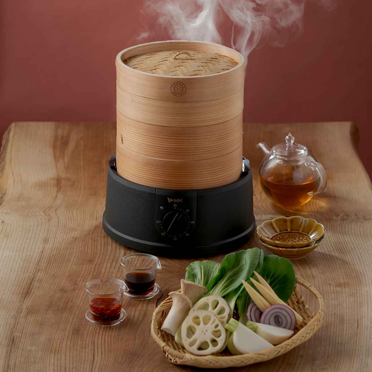 エムケー精工 電気せいろ TEGARU=SEIRO 21cm （ 蒸し器 蒸籠 セイロ