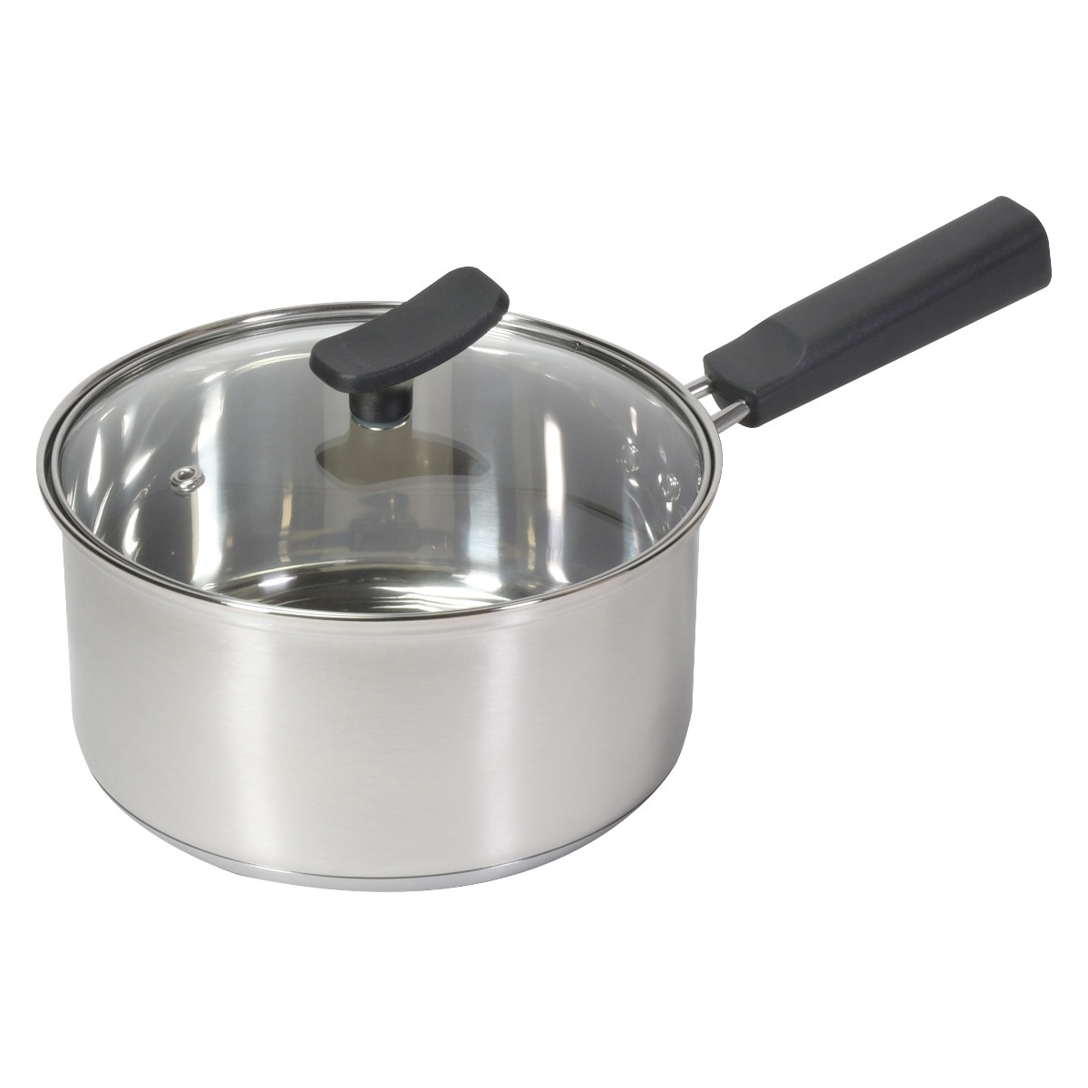 パール金属 片手鍋 18cm IH対応 チーノ ステンレス製 3層底 ガラス蓋